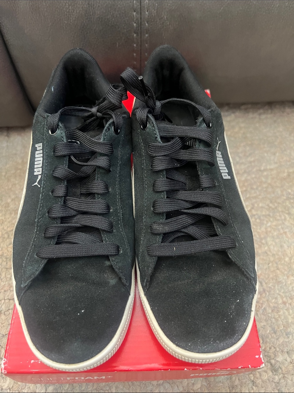 Puma Men's Black Suede Lace-Up Sneakers